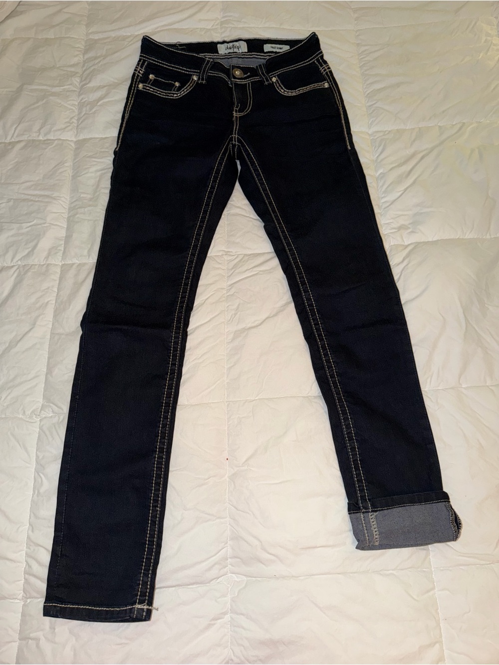 Daytrip Dark Indigo Skinny Jeans with Contrast Stitching